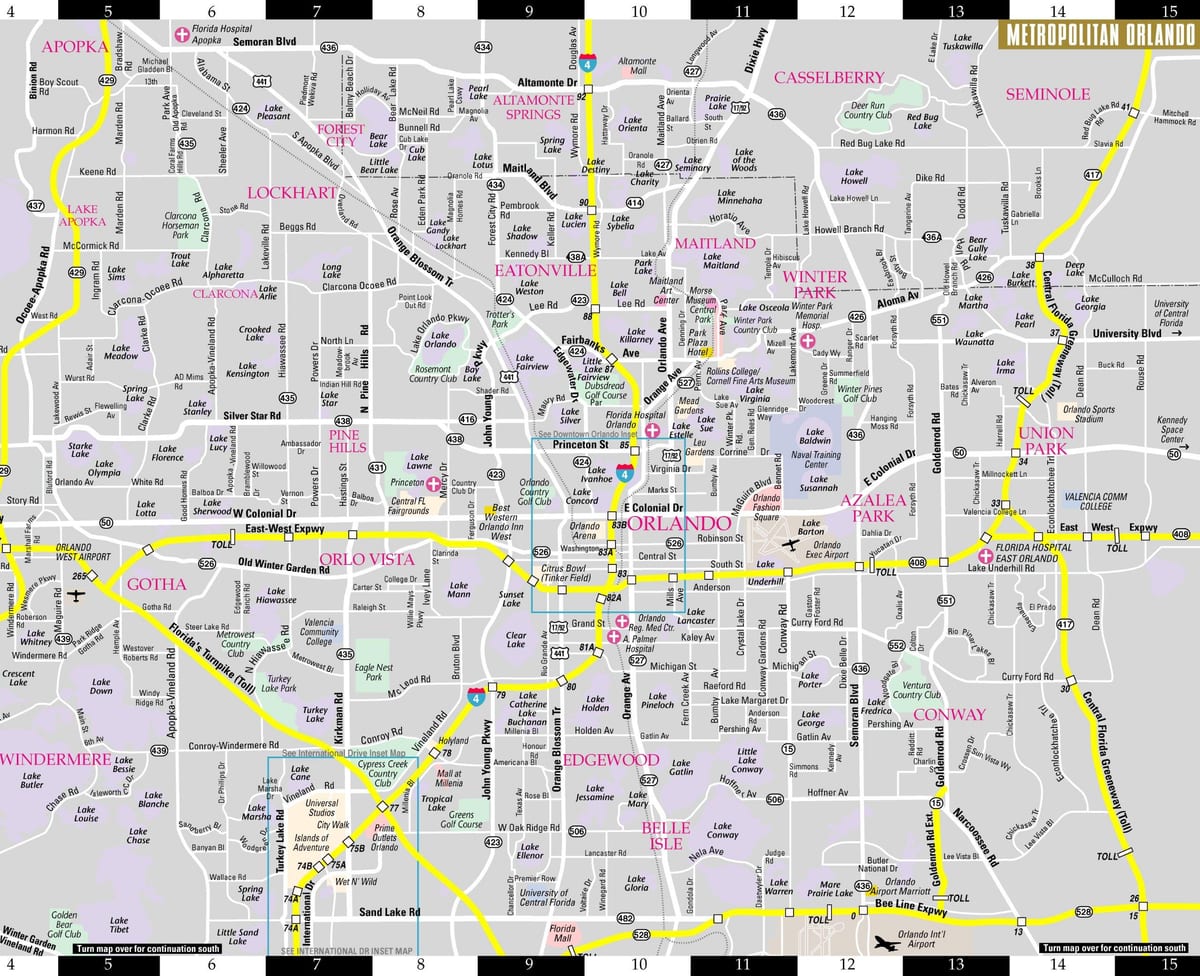 Orlando ਖੇਤਰ ਦਾ ਨਕਸ਼ਾ