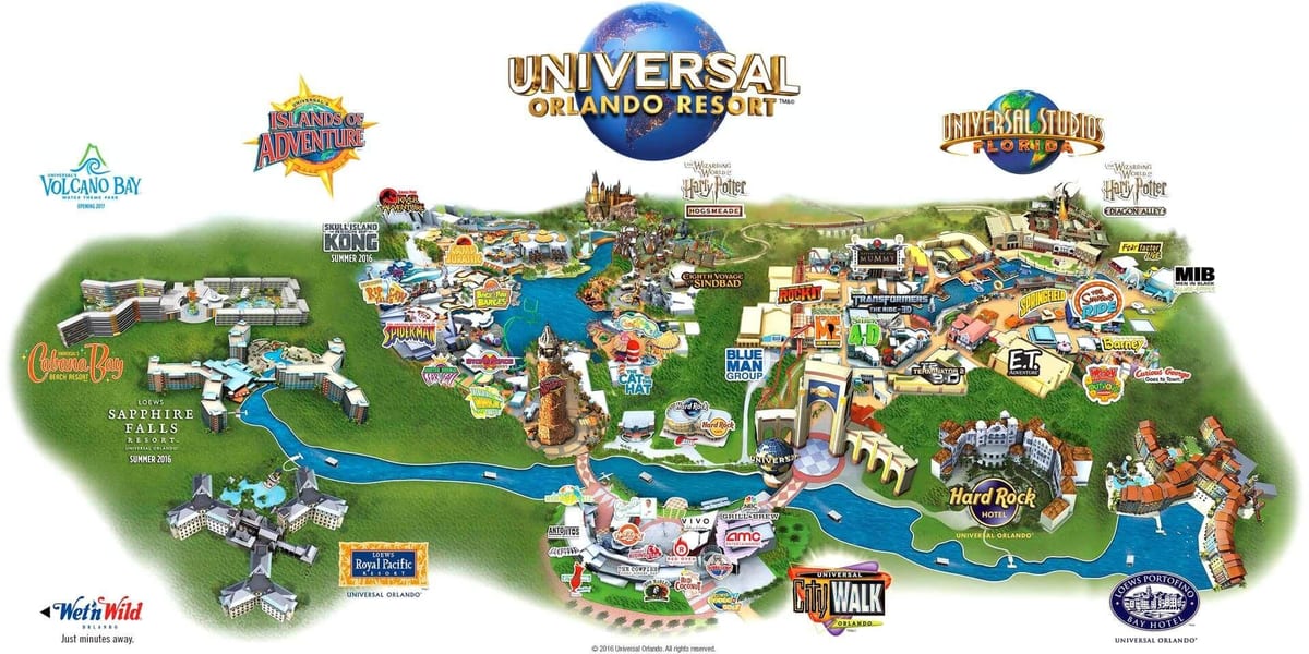 ਯੂਨੀਵਰਸਲ ਸਟੂਡੀਓ Orlando ਨਕਸ਼ਾ
