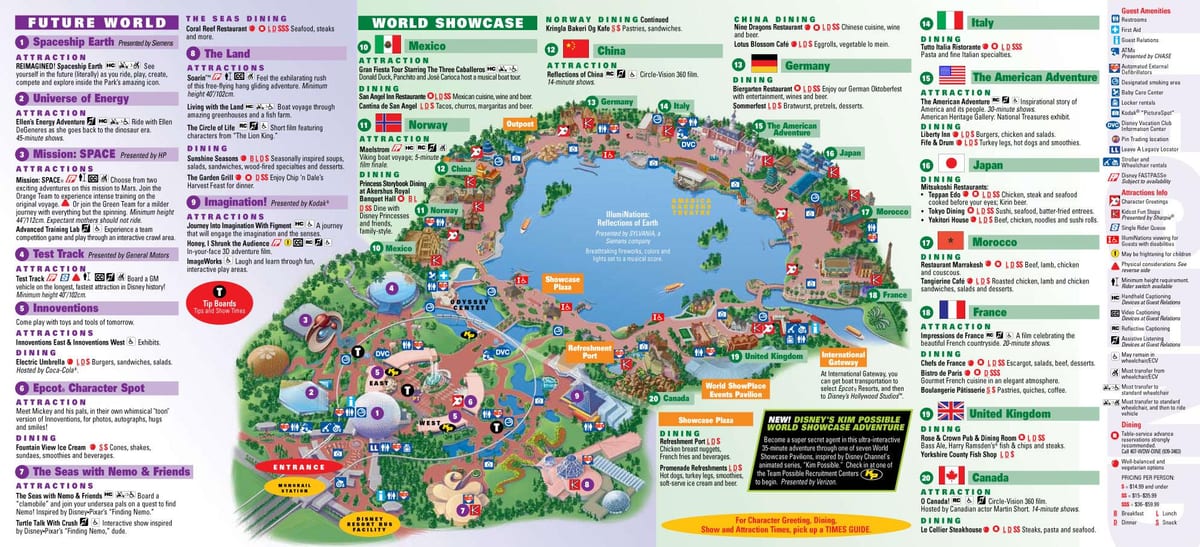EPCOT Disney ਵਿਸ਼ਵ ਨਕਸ਼ਾ