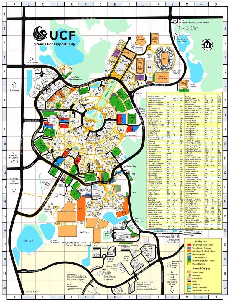 ਨਕਸ਼ਾ ਦੇ ਮੱਧ Florida ਦੀ ਯੂਨੀਵਰਸਿਟੀ