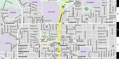 ਨਕਸ਼ਾ ਦੇ downtown Orlando