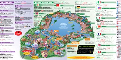 EPCOT Disney ਵਿਸ਼ਵ ਨਕਸ਼ਾ
